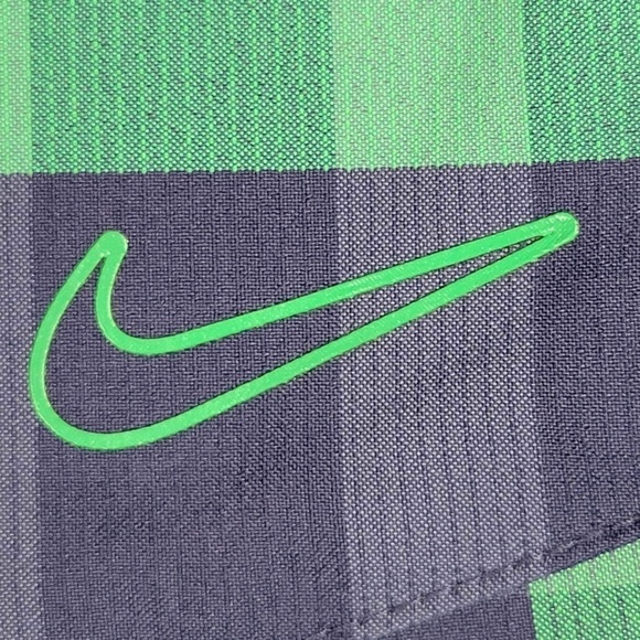 Nike Golf Shorts Boys Large Green Blue Plaid Dri Fit Tour Performance 11” - Picture 10 of 11